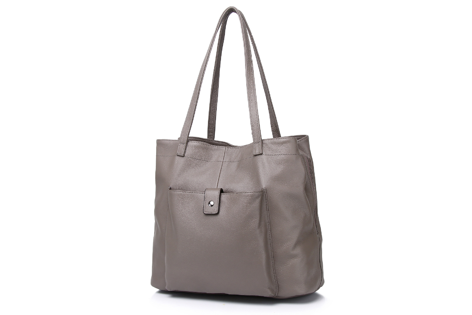 NEW ! •優雅な気質•茶|黒|グレー•高品質な厚手な天然軟めな牛革ハンドバッグ•牛革トートバッグ