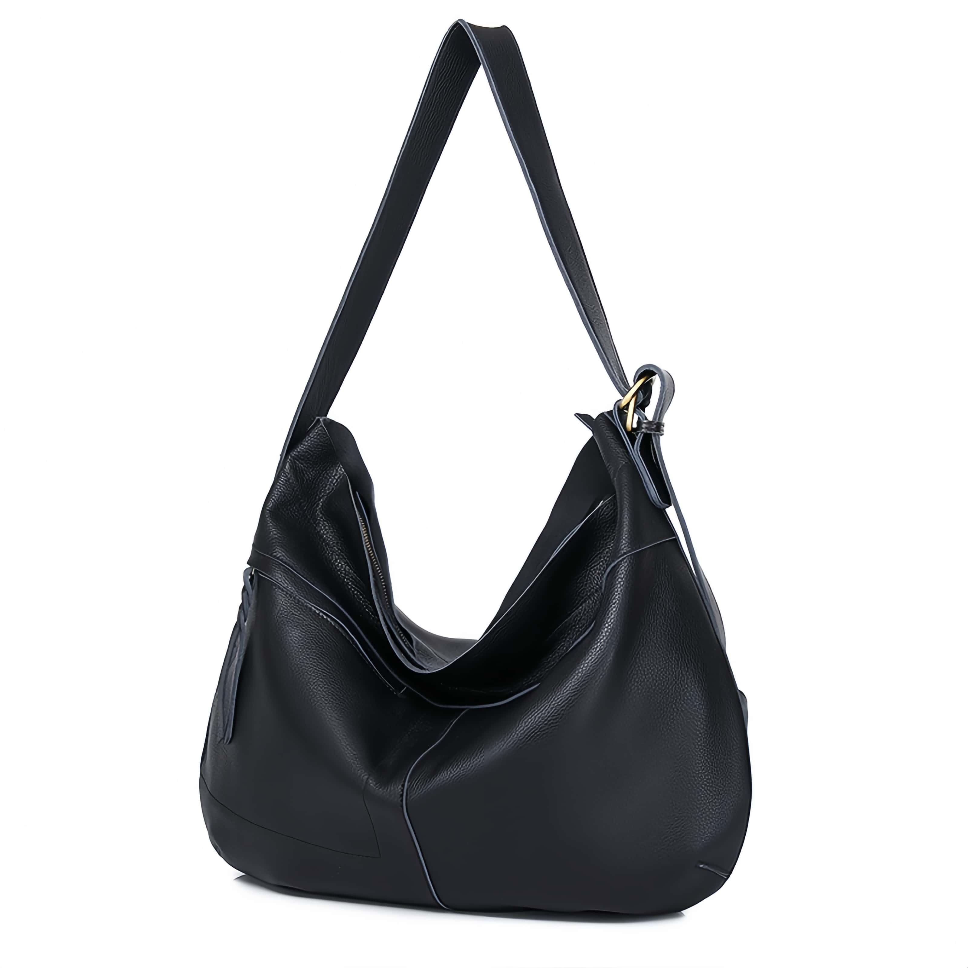 厚手で心地よい手触り•茶|黒|カラメル•天然牛革ショルダーバッグ•牛革肩がけかばんバッグ