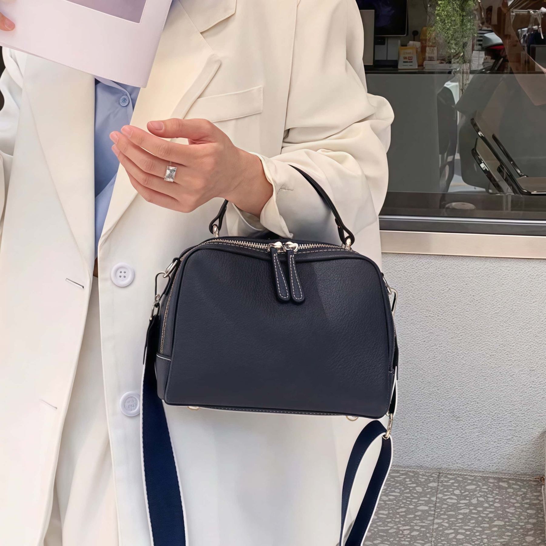 6色レザーバッグ|ボストンバッグ|手提げバッグ|斜め掛けバッグ