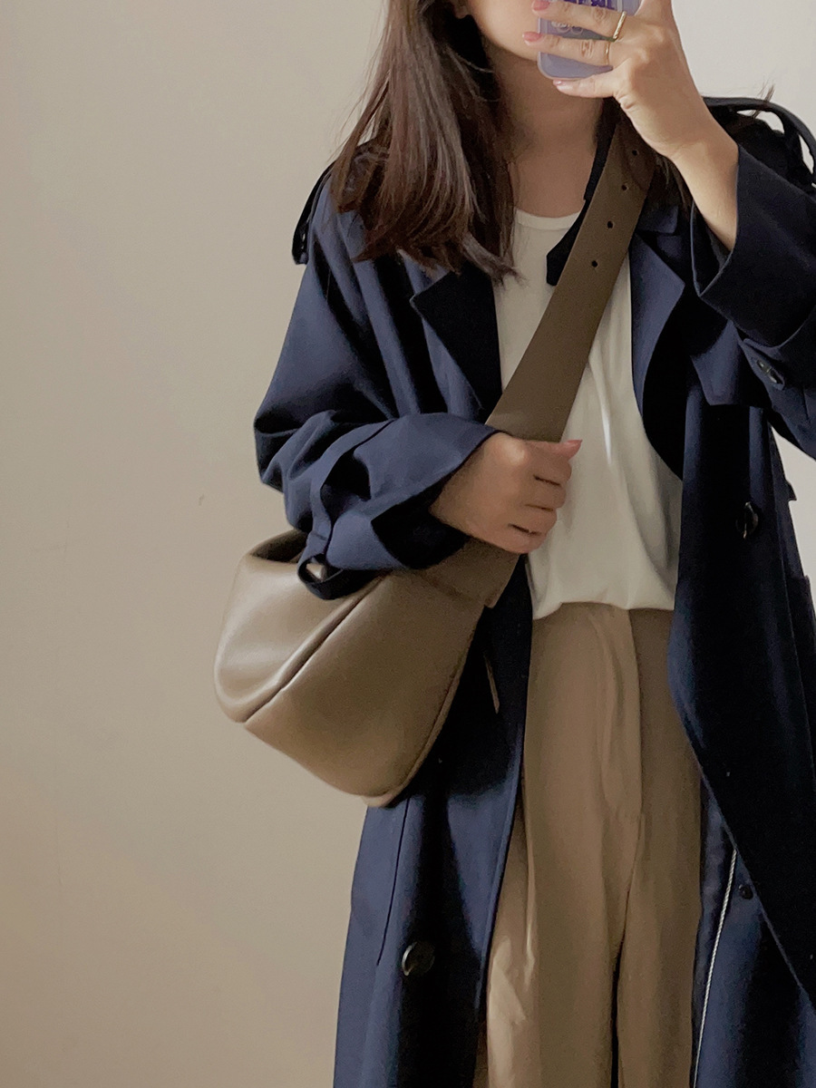 「シンプルなら快適！」•茶|黒|濃いカーキ|3色•上質な天然牛革ショルダーバッグ• 牛革斜めがけバッグ