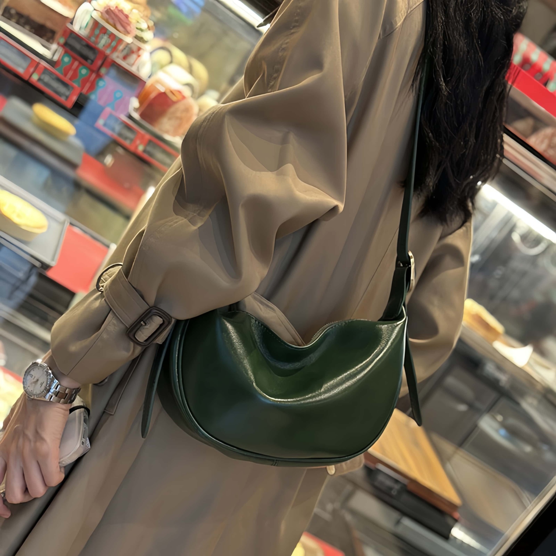 5色レザーバッグ|植物鞣し牛革ショルダーバッグ|サコッシュ|クロスボディバッグ