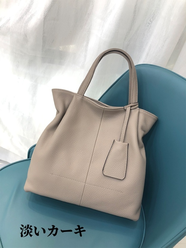 優雅な気質！•カーキ|黒|カラメル|ワインレッド|4色•3WAY•厚手な天然軟めな牛革ハンドバッグ•牛革ショルダーバッグ