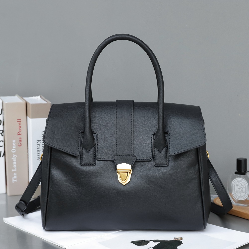 新作！•高級感•3WAY•6色•太めの植物鞣な天然軟牛革ハンドバッグ•牛革斜ショルダーバッグ