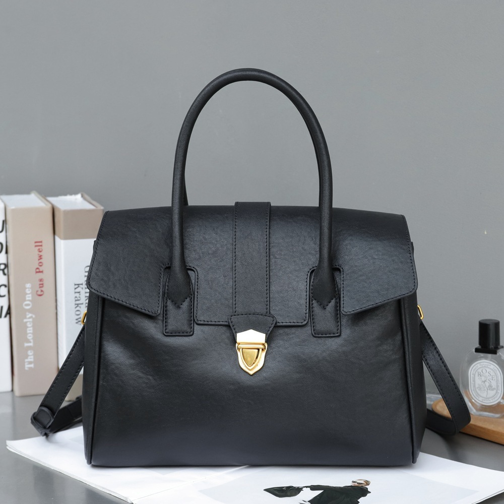 新作！•高級感•3WAY•6色•太めの植物鞣な天然軟牛革ハンドバッグ•牛革斜ショルダーバッグ