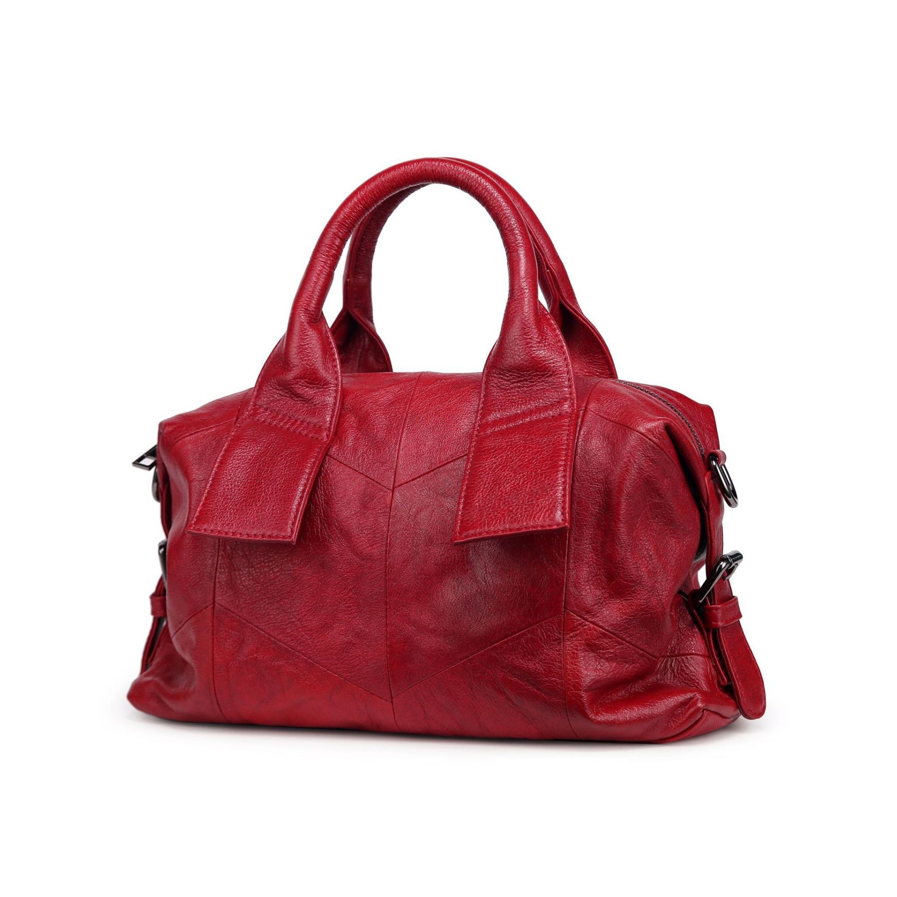 快適さ ！|3WAY•ベージュ|黒|青|赤|4色•植物鞣し牛革ハンドバッグ•大容量