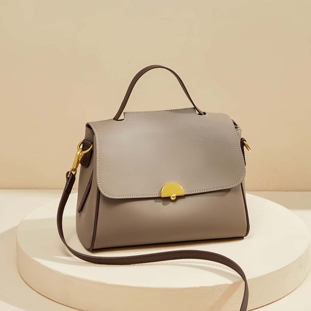 おしゃれで素敵 ！|3WAY|カーキ|乳白|茶|3色|天然牛革ハンドバッグ|牛革斜ショルダーバッグ