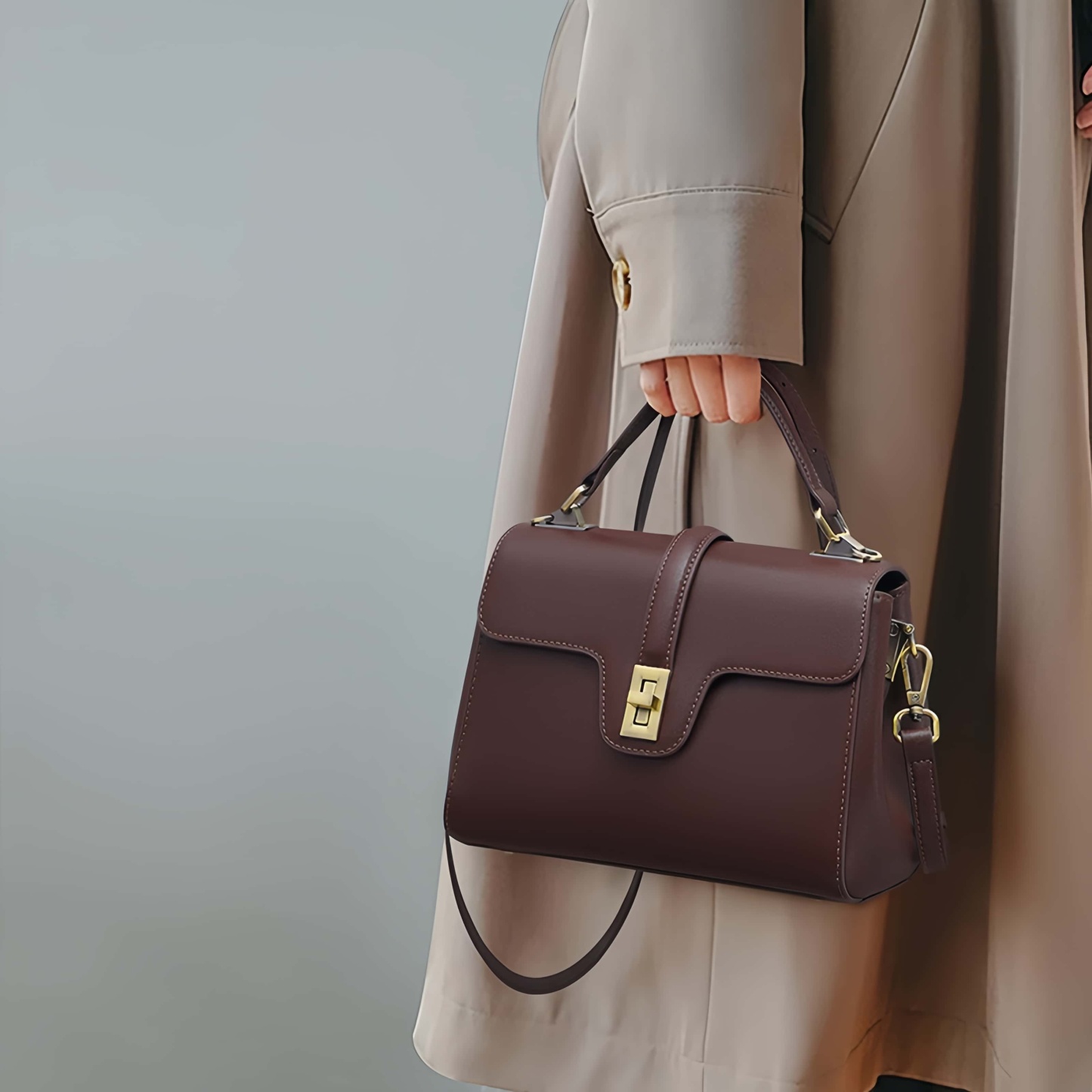 優雅な雰囲気 ！※茶※3WAY※天然牛革ハンドバッグ※牛革ショルダーバッグ