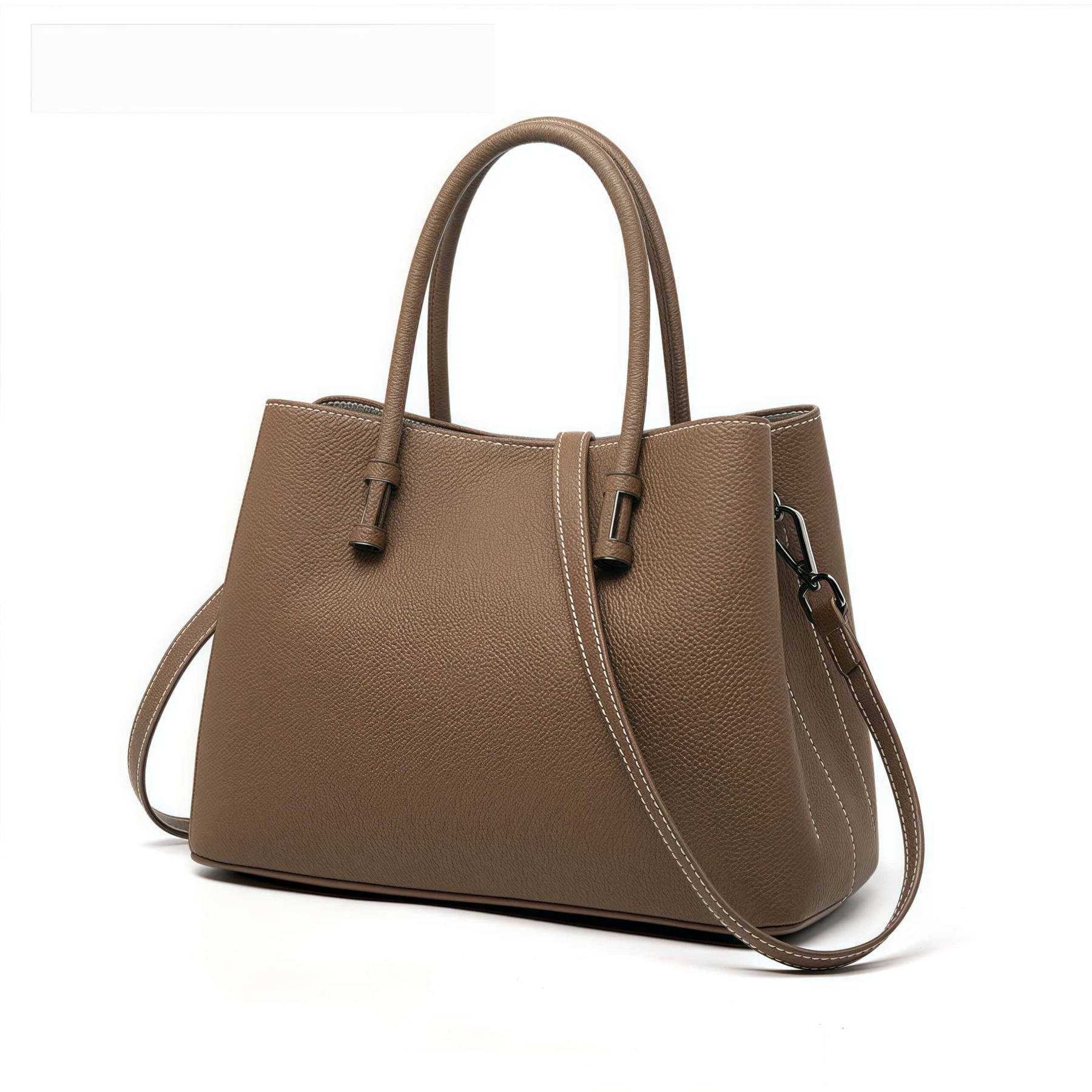 洗練感 ！•茶|黒|カーキ|濃い緑|4色•天然牛革ハンドバッグ•牛革ショルダーバッグ