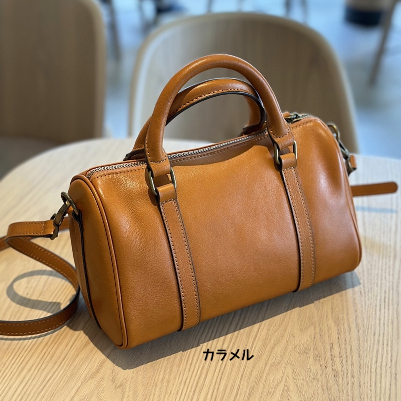 NEW ! •カラメル|茶|黒|コーヒー|4色•3WAY•天然牛革ハンドバッグ•牛革ショルダーバッグ