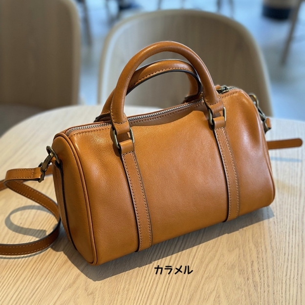 NEW ! •カラメル|茶|黒|コーヒー|4色•3WAY•天然牛革ハンドバッグ•牛革ショルダーバッグ