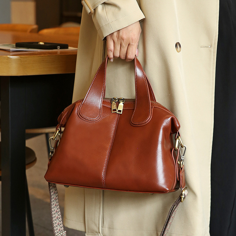 NEW ! •5色•天然牛革ハンドバッグ•牛革ショルダーバッグ•2本の肩ベルトを付属