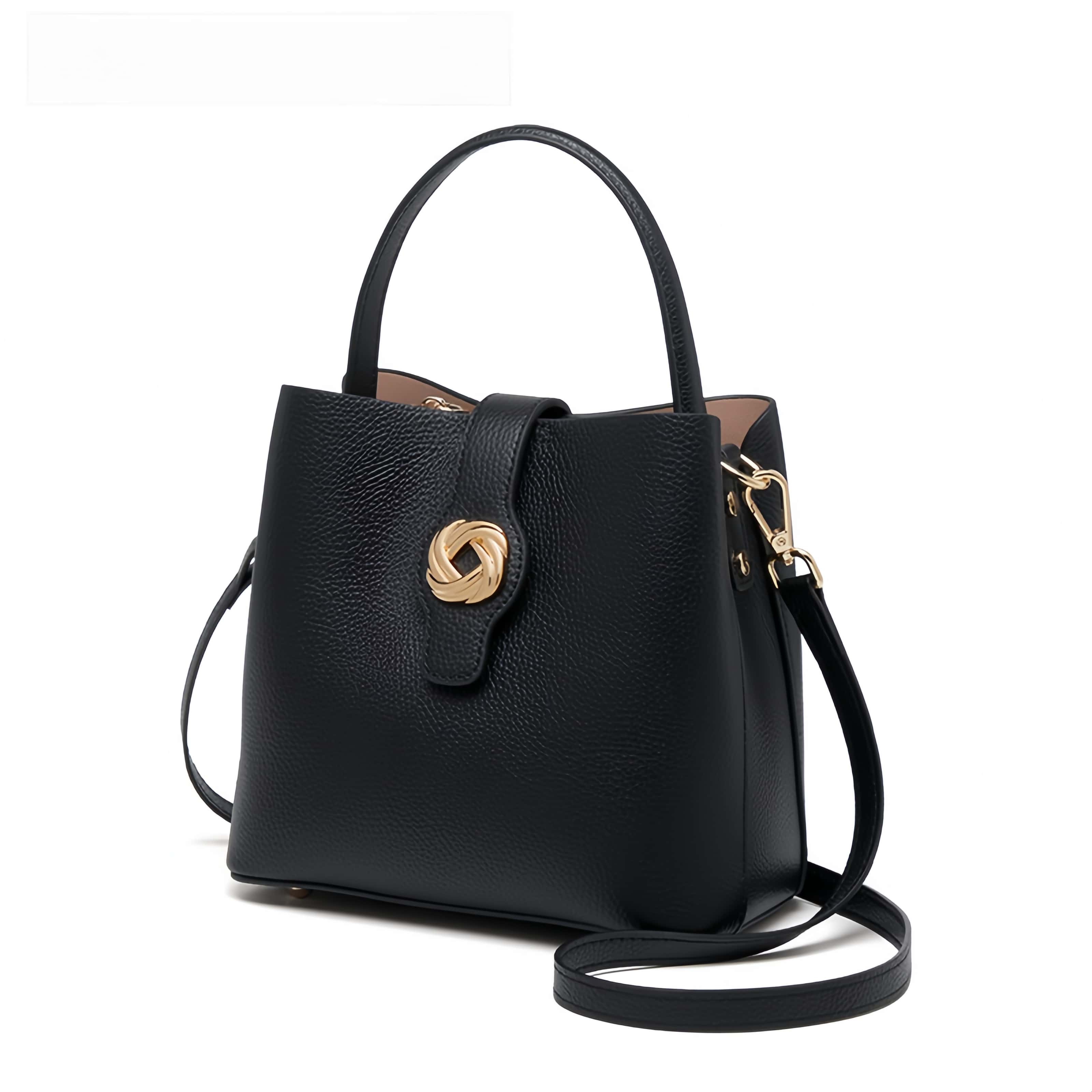 高級感 ！•黒|カーキ|ベージュ|•3色•天然牛革ハンドバッグ•牛革ショルダーバッグ