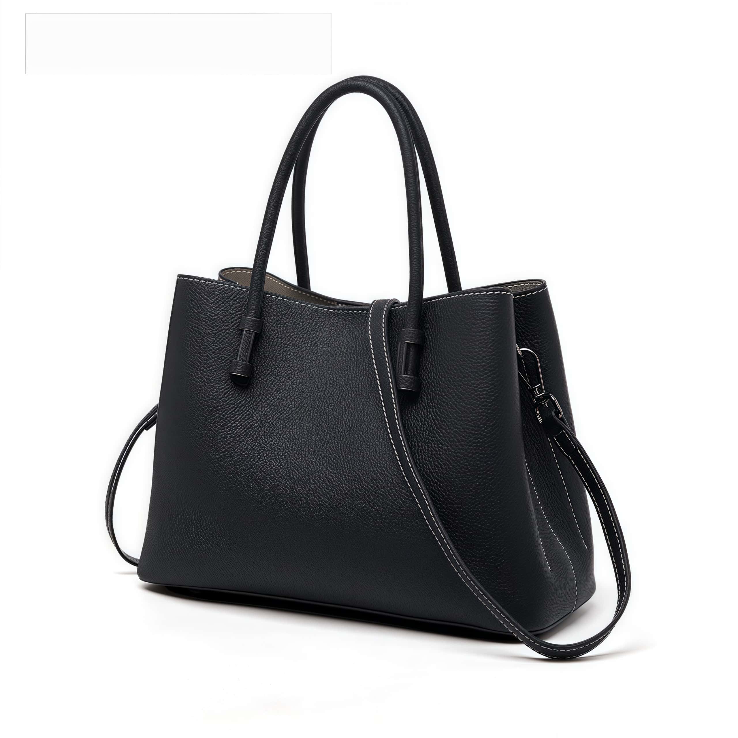 洗練感 ！•茶|黒|カーキ|濃い緑|4色•天然牛革ハンドバッグ•牛革ショルダーバッグ