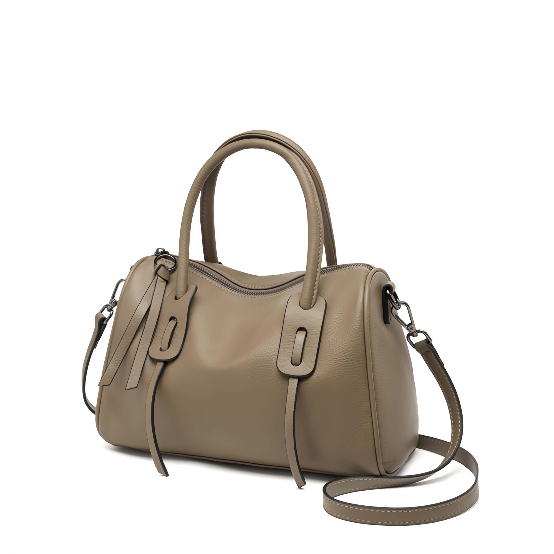 軽量で快適 ！•カーキ|黒|カラメル|3色•3WAY•厚みのある柔らかい天然牛革ハンドバッグ•牛革ショルダーバッグ