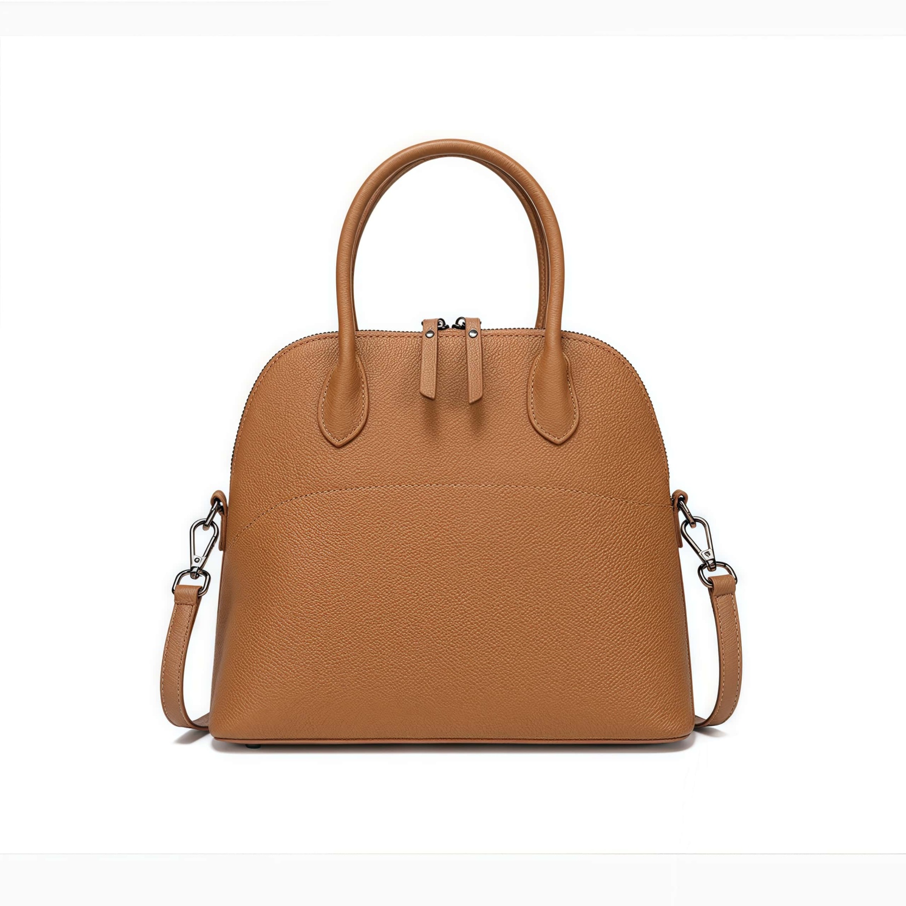 繊細なデザイン ！•カラメル/グレー/黒/3色•天然牛革ハンドバッグ•牛革ショルダーバッグ