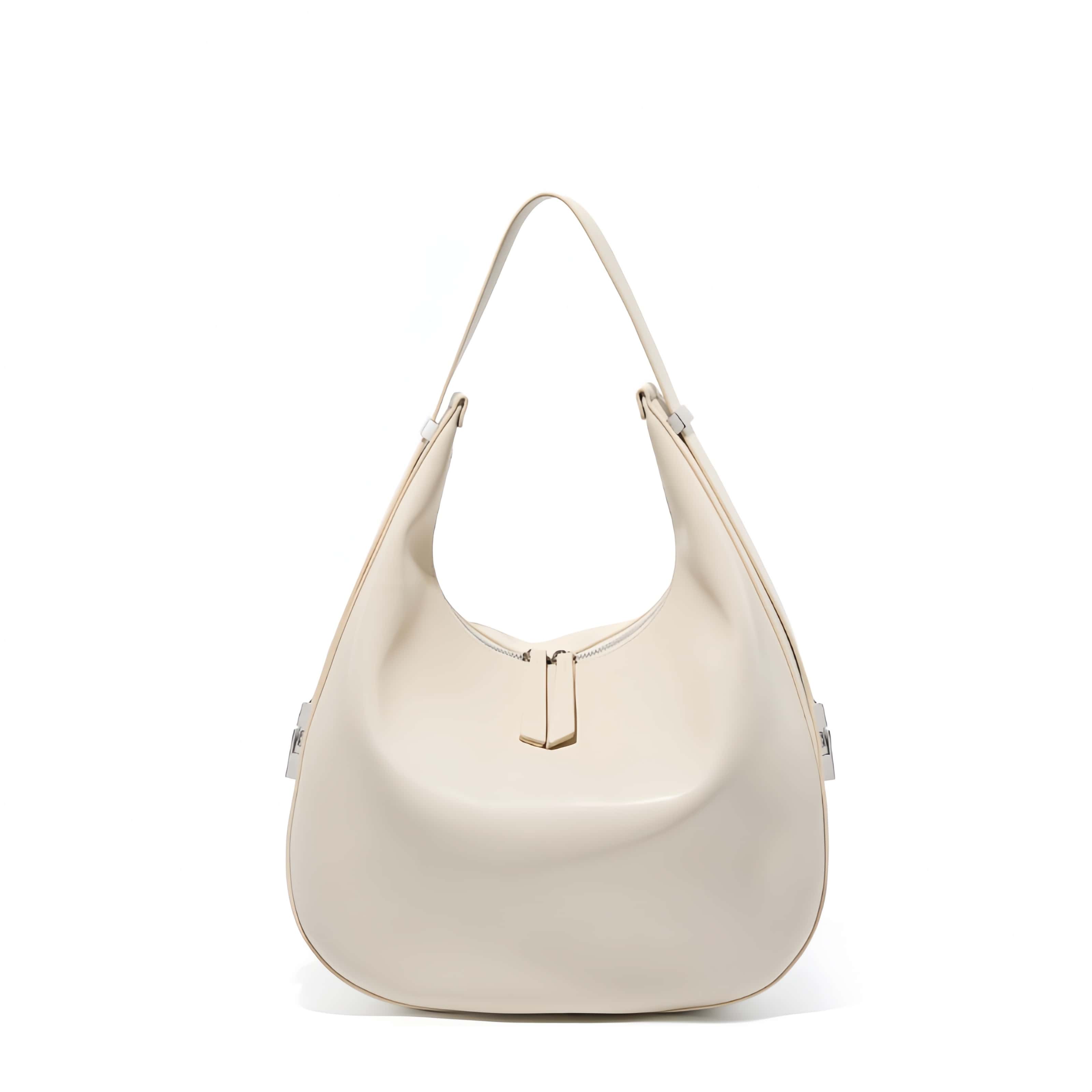 高級感たっぷり！•乳白|黒|2色•天然牛革トートバッグ •牛革シングルショルダーバッグ