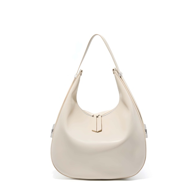 高級感たっぷり！•乳白|黒|2色•天然牛革トートバッグ •牛革シングルショルダーバッグ