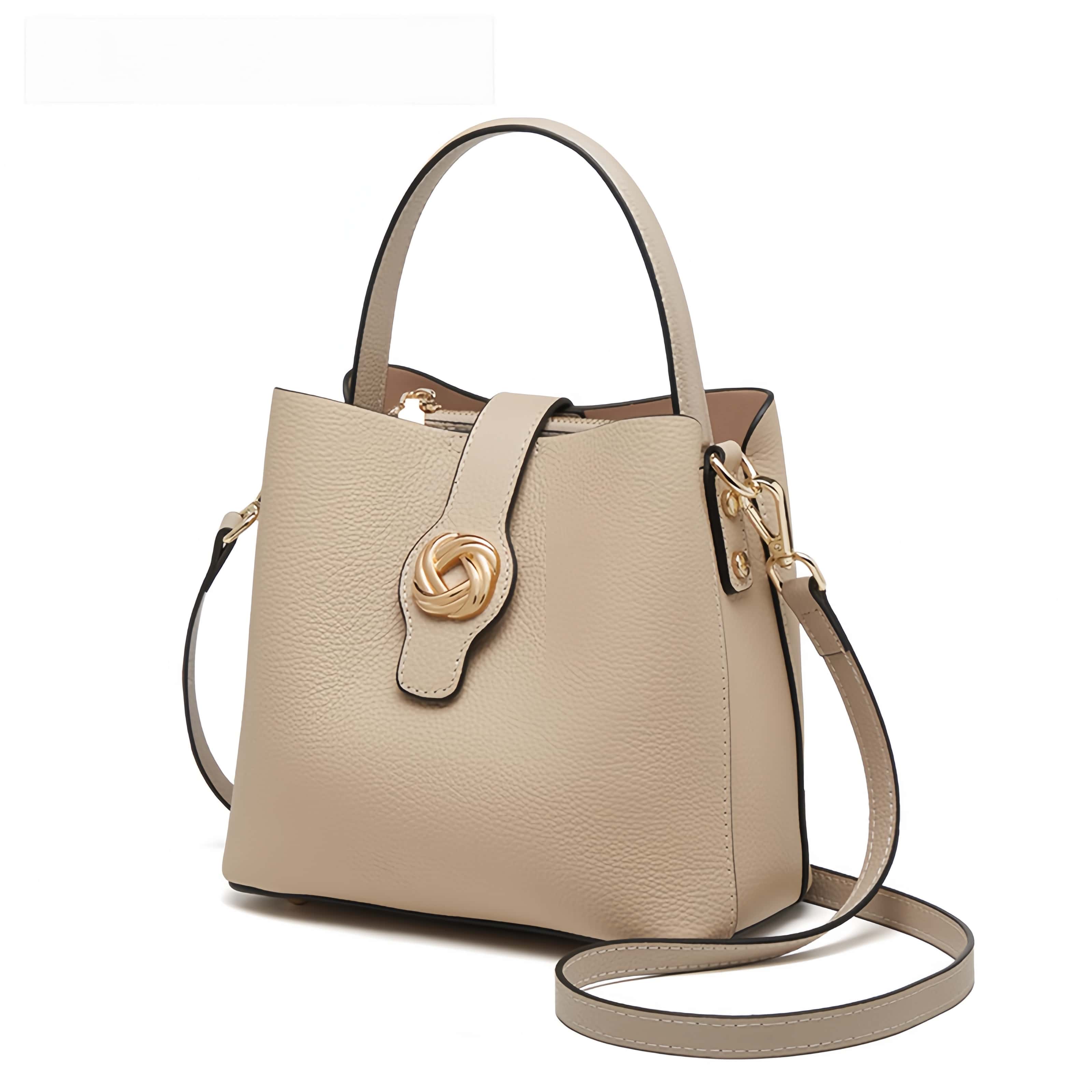 高級感 ！•黒|カーキ|ベージュ|•3色•天然牛革ハンドバッグ•牛革ショルダーバッグ