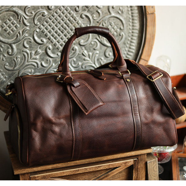 クラシックでレトロな天然牛革製のボストンバッグ／トラベルバッグ／スポーツバッグYD3096111HD