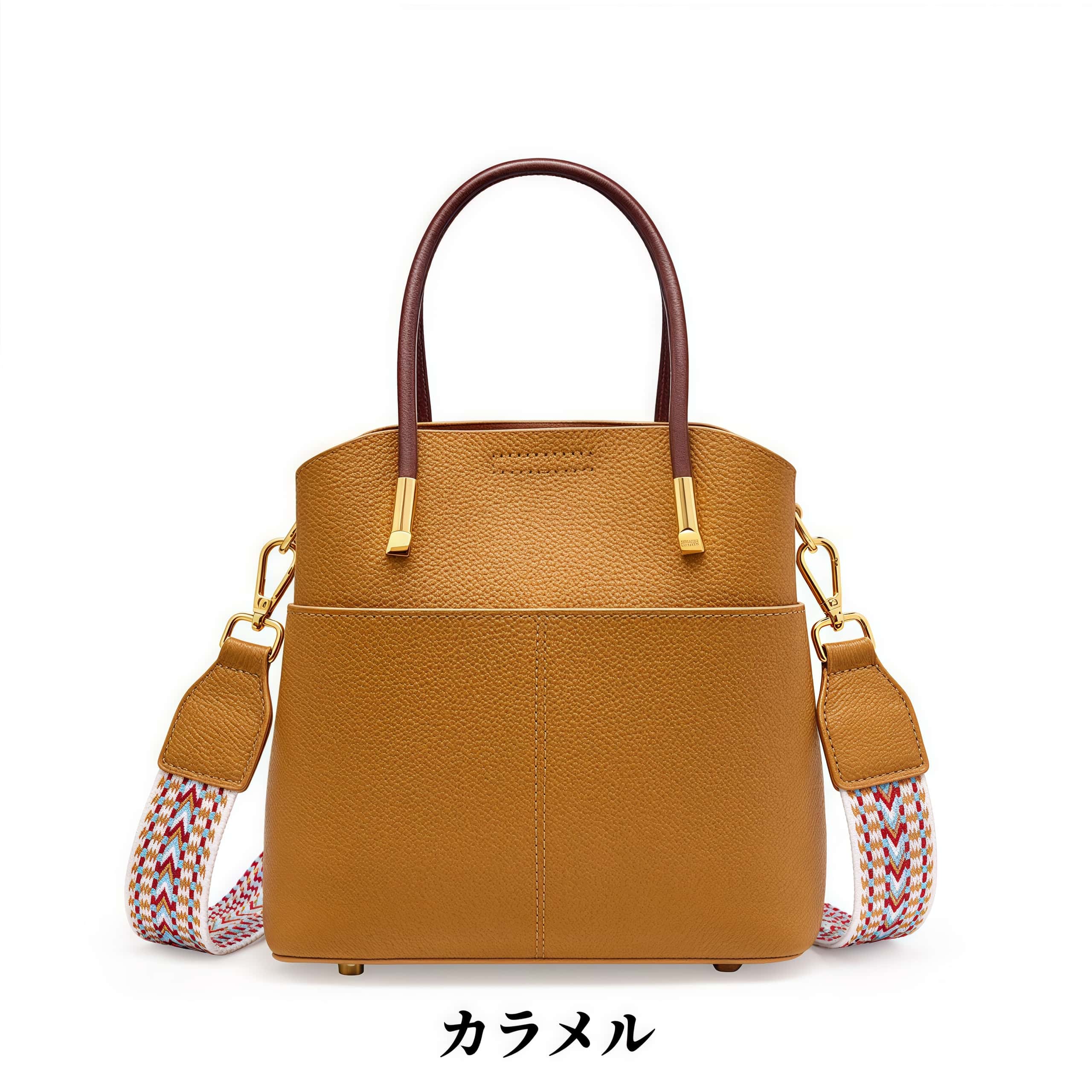 おしゃれで素敵！黒|カーキ|カラメル|3色|牛革ハンドバッグ｜牛革斜め掛けバッグ｜牛革ショルダ一バッグ