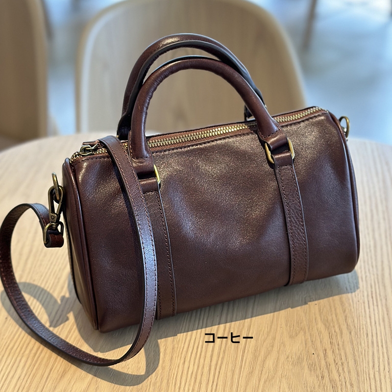 NEW ! •カラメル|茶|黒|コーヒー|4色•3WAY•天然牛革ハンドバッグ•牛革ショルダーバッグ