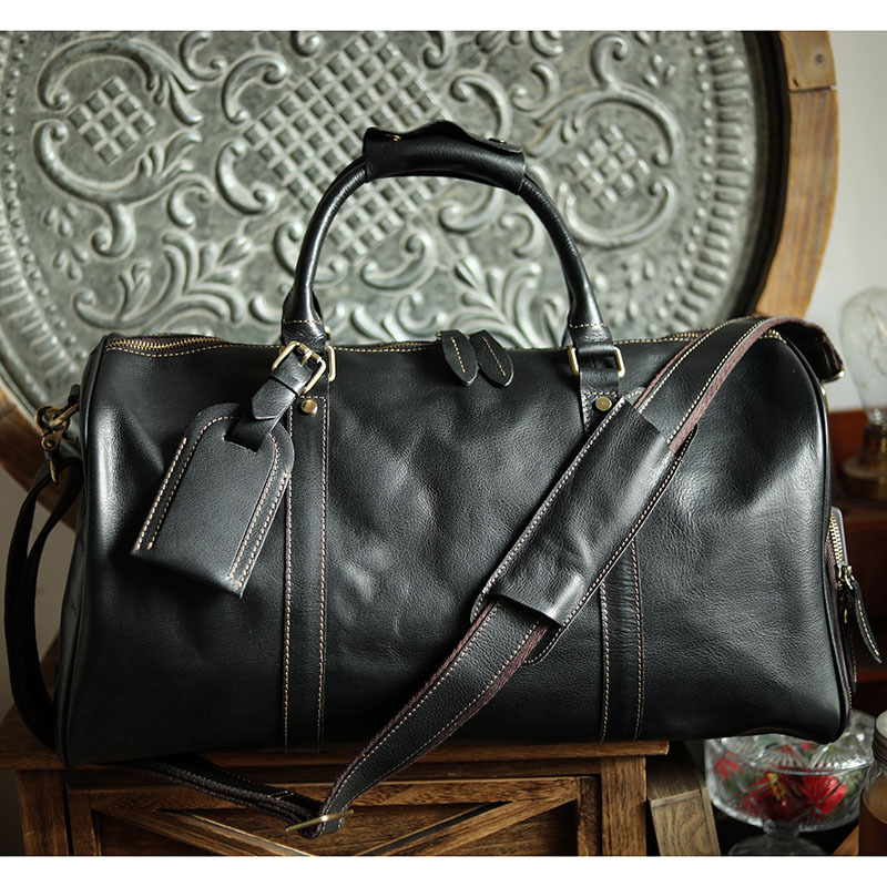 クラシックでレトロな天然牛革製のボストンバッグ／トラベルバッグ／スポーツバッグYD3096111HD