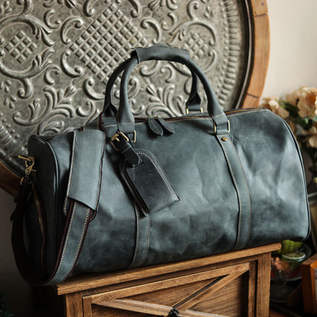 クラシックでレトロな天然牛革製のボストンバッグ／トラベルバッグ／スポーツバッグYD3096111HD