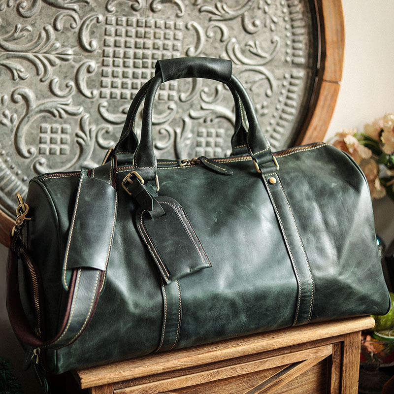 クラシックでレトロな天然牛革製のボストンバッグ／トラベルバッグ／スポーツバッグYD3096111HD