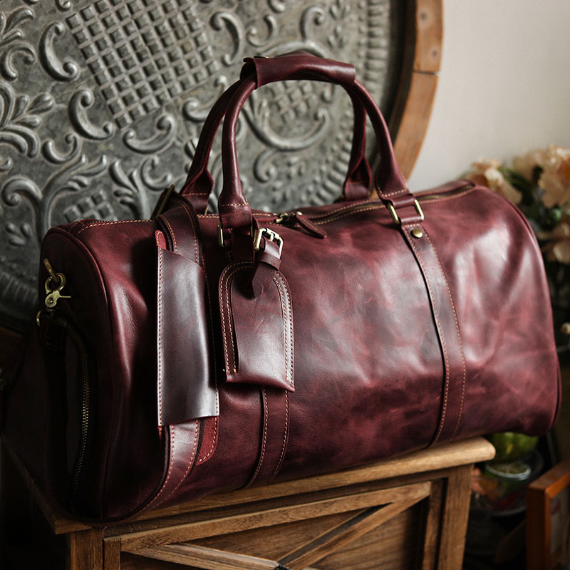 クラシックでレトロな天然牛革製のボストンバッグ／トラベルバッグ／スポーツバッグYD3096111HD