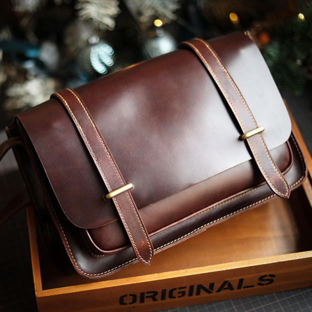 オイルワックス牛革のレトロショルダーバッグ-XK308900HD