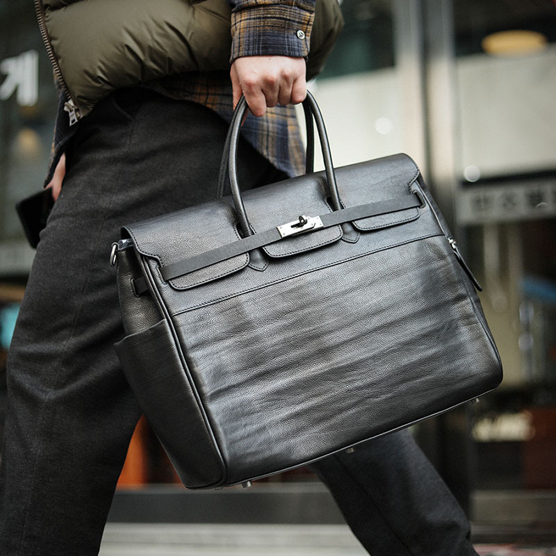 植物タンニン鞣しの天然牛革ハンドバッグ、ショルダ一 -ST5089201HD