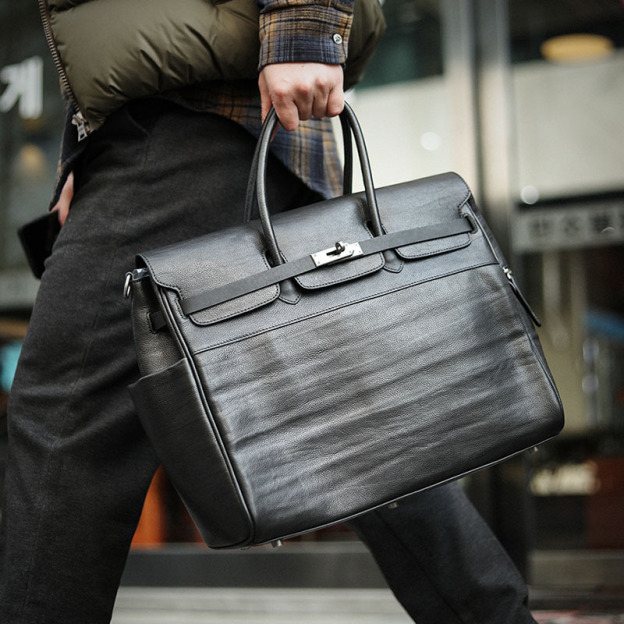 植物タンニン鞣しの天然牛革ハンドバッグ、ショルダ一 -ST5089201HD