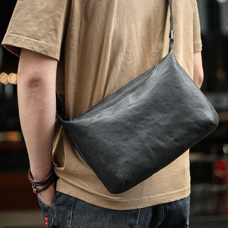 植物タンニン鞣しの天然牛革ショルダーバッグ、 ショルダ一XK3065002