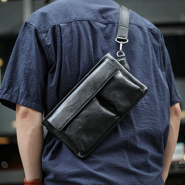 3種類の使用方法の天然牛革ショルダーバッグ/胸バッグ/ハンドバッグXK3038211HD