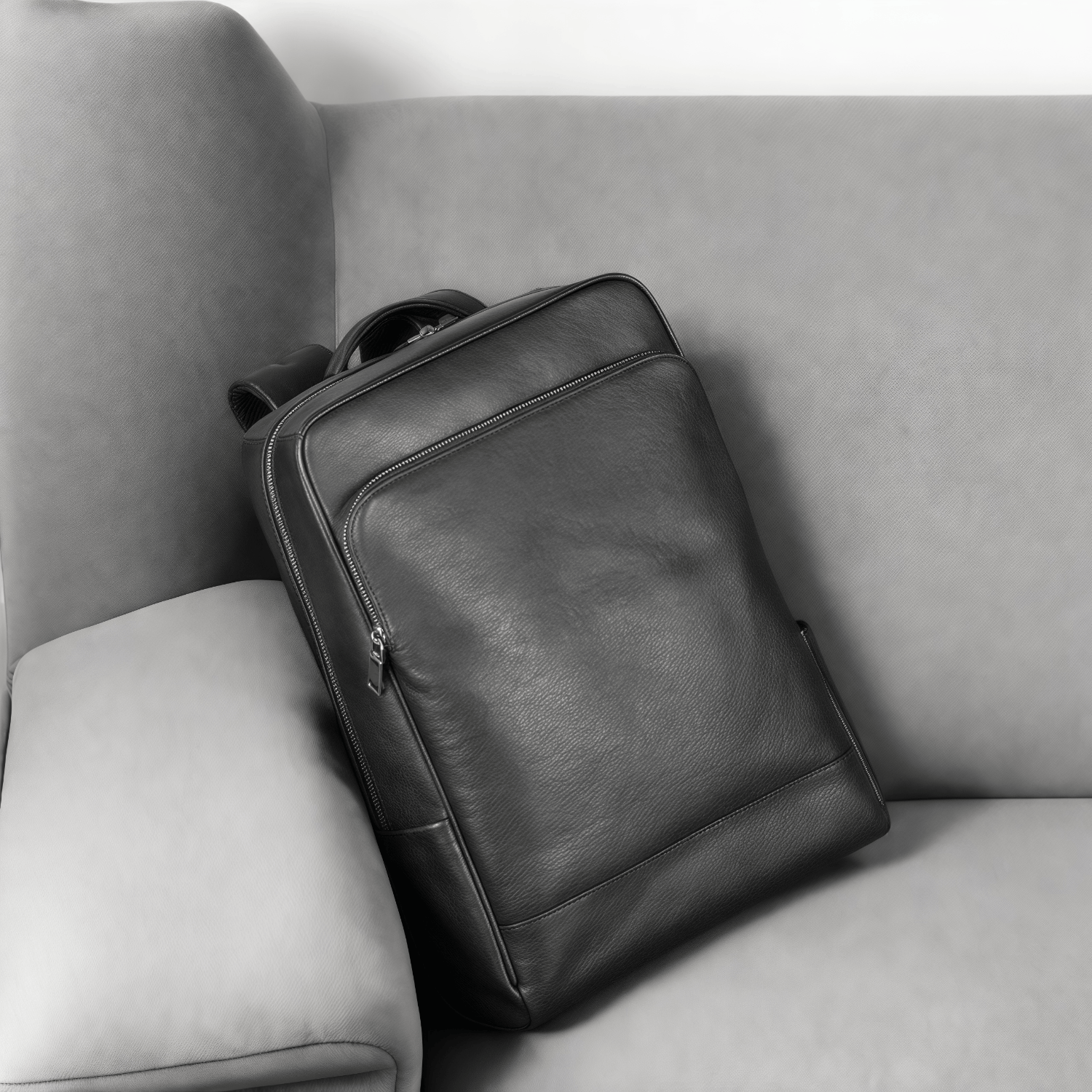 【植物鞣し牛革】オフィス用通勤バックパック 撥水仕様 ノート PC 対応