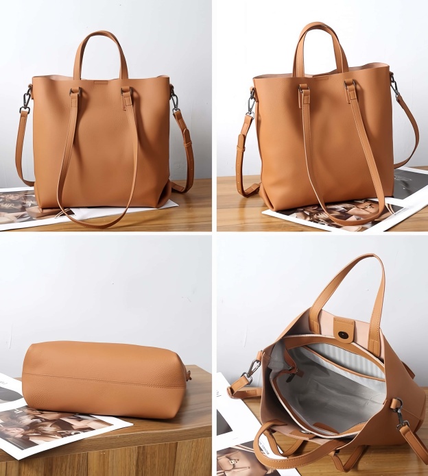 上品なデザインで魅力的！•3WAY•4色•天然の厚みと柔らかさを兼ね備えた牛革ハンドバッグ兼肩掛けバッグ