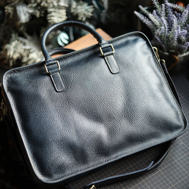 小众日式牛皮高级感公文包通勤男士手提包真皮公务文件包电脑男包