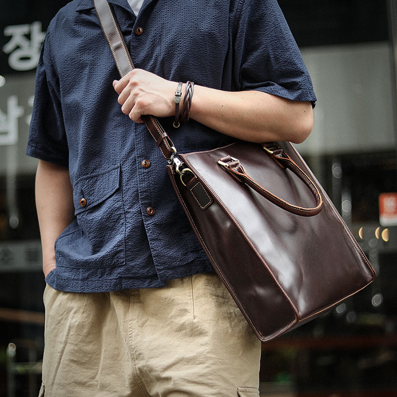 3WAYオイルワックス牛革のショルダーバッグ-ST309800BD