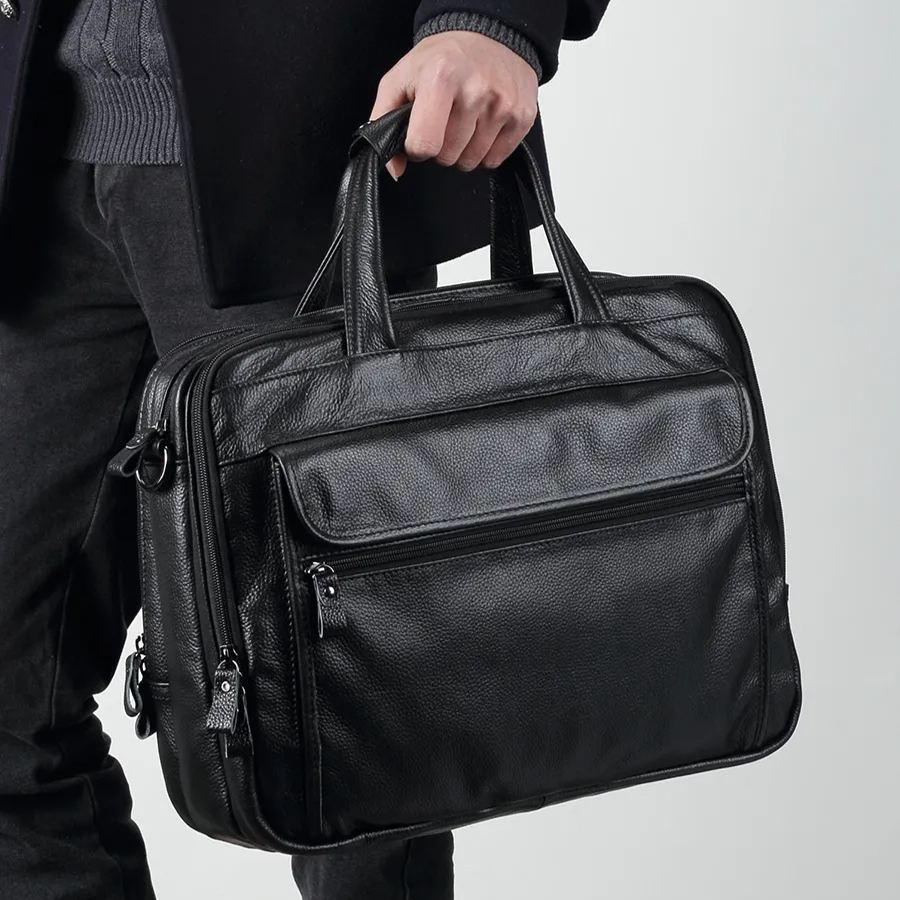 欧美时尚真皮男包 公文包 商务复古男士手提包 15.6寸真皮电脑包