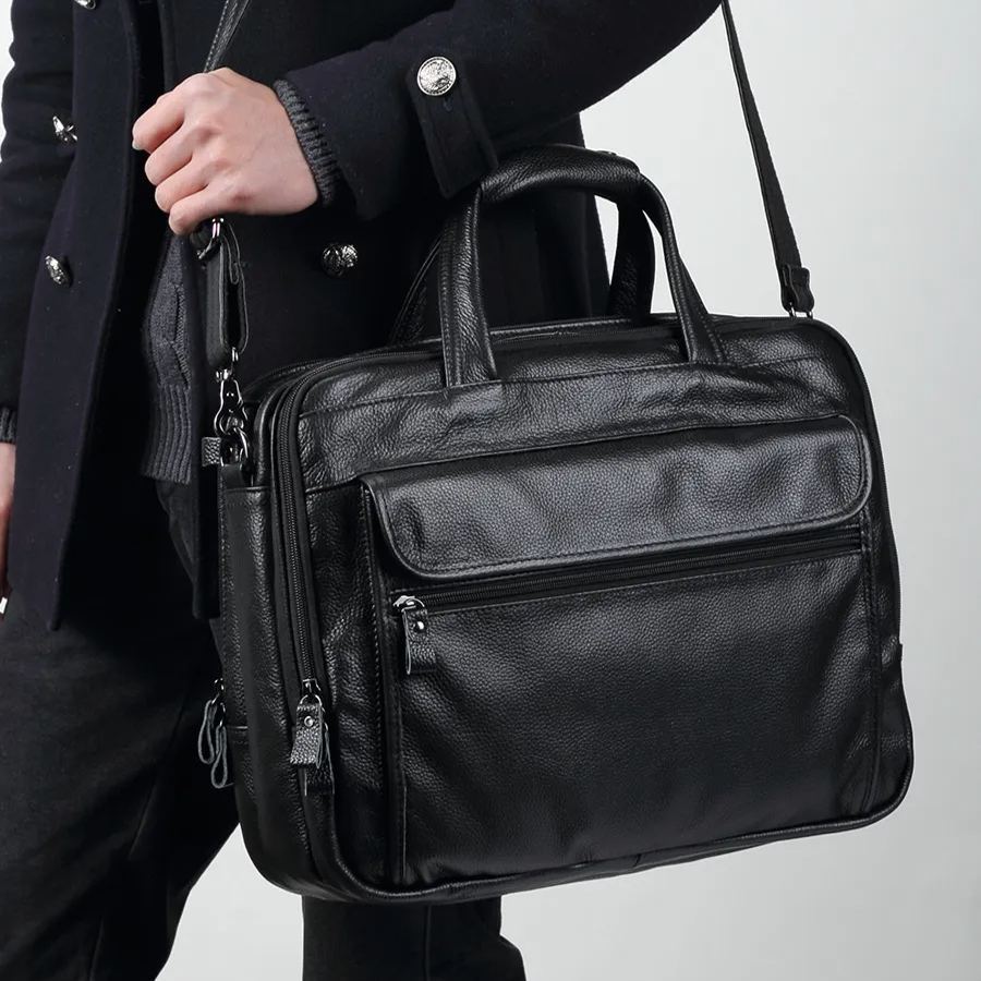 欧美时尚真皮男包 公文包 商务复古男士手提包 15.6寸真皮电脑包
