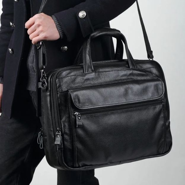 欧美时尚真皮男包 公文包 商务复古男士手提包 15.6寸真皮电脑包