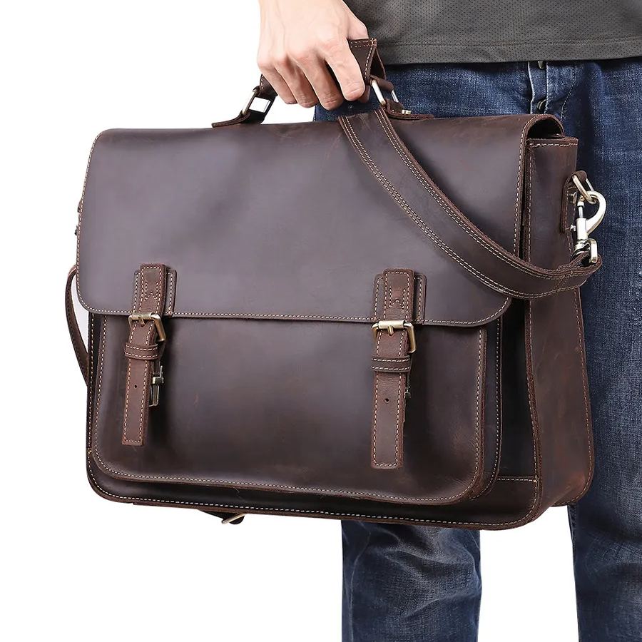 17インチ牛革の男性のブリーフケース