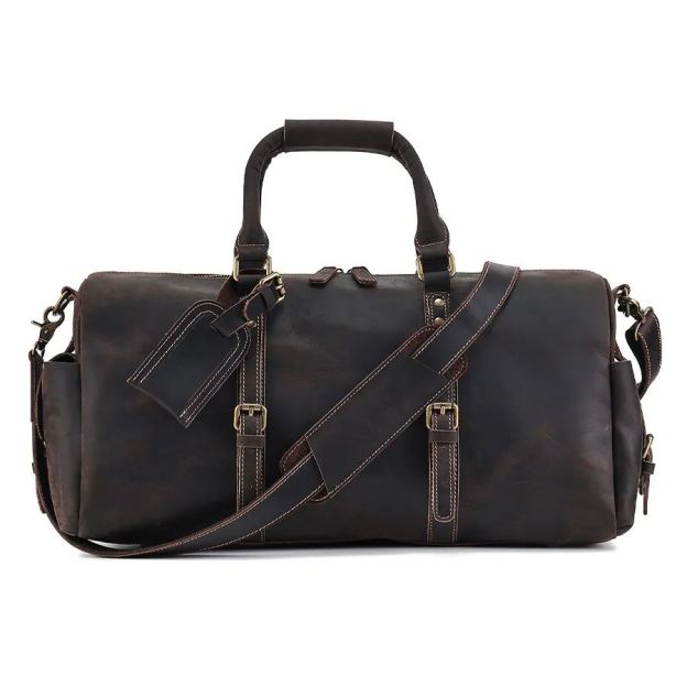 行李包大容量批发疯马皮男包旅行包男款斜挎行李袋真皮手提旅行袋