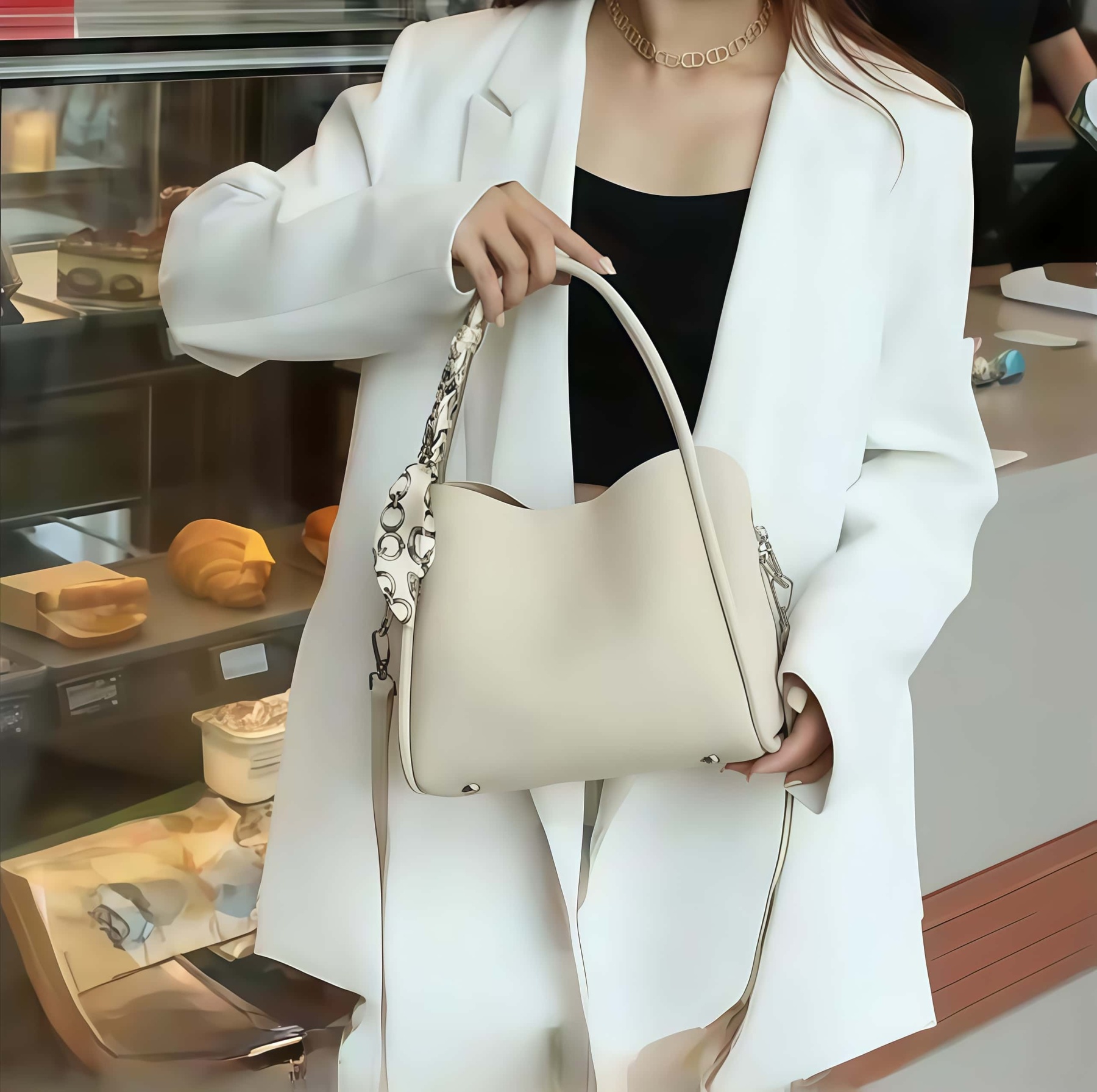 •優雅な感じ !•上質な天然牛革斜ショルダーバッグ•ハンドバッグ