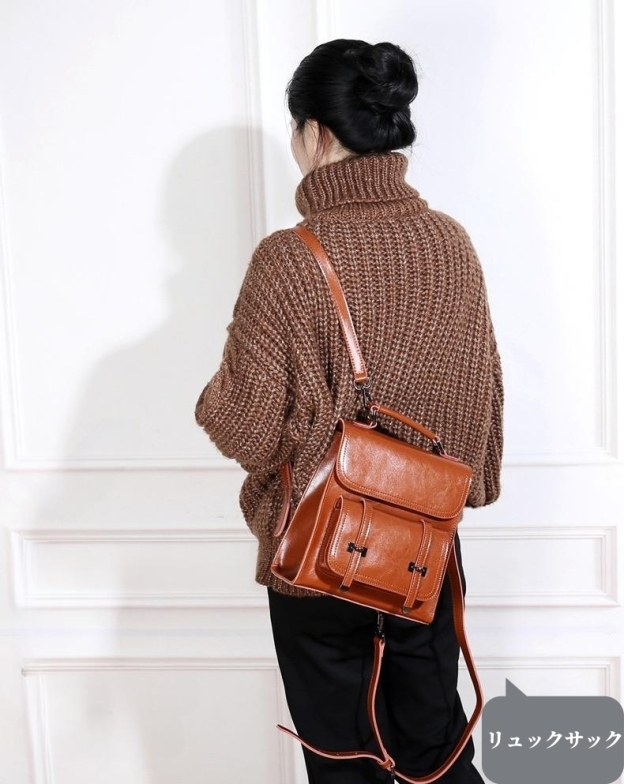 NEW ! •多機能•4つの使用モード切り替え！•天然な油蜡牛革リユック・バック•牛革斜めがけバッグ •牛革ハンドバッグ