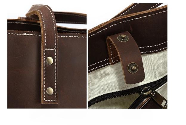 托特包 女疯马皮大容量手提包男包 真皮休闲单肩包男士皮包