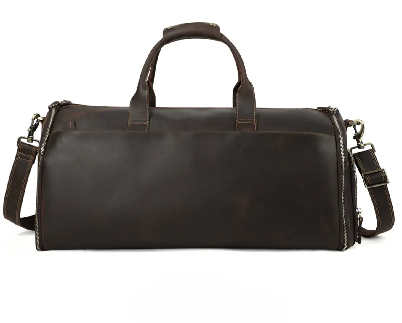 旅行包干湿分离可折叠真皮行李包带独立鞋仓旅行袋疯马皮行李袋