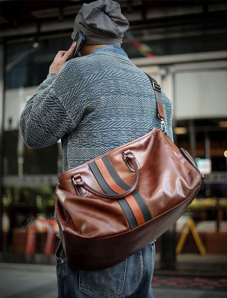 3Way!植物タンニン鞣しの天然牛革ボストンバッグ 、クロスボディバッグ、ハンドバッグ YD4068897HD