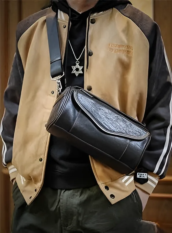 植物タンニン鞣しの天然牛革斜ショルダーバッグ、クラッチバッグXK3086521HD