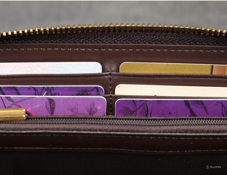 【猫風】精巧な手仕事の芸術品・植鞣天然牛革長財布・職人による手作りの 3D 模様・送料無料